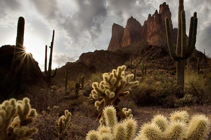 Three Sisters - desert landscape in the Superstition Mountains